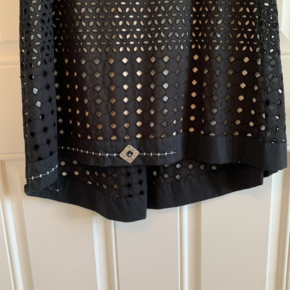 NWOT Derby Dress Elisa Cavaletti Black sleeveless Eyelet Dress Sz 10 - Picture 12 of 14